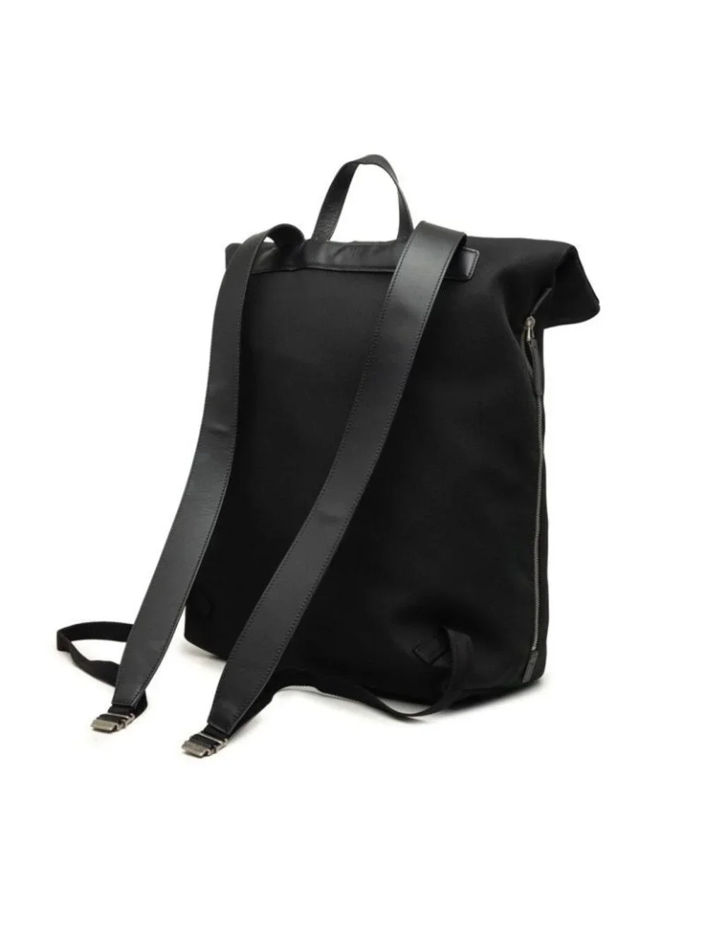 Gucci Sherry Line Fold Backpack Black Canvas Leather